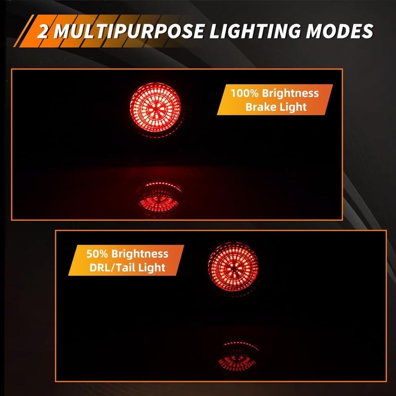 MOTRUM Tail Light Compatible with 1964 Chevy Impala, [DOT] [Waterproof] 4 Red LED Taillight Lamps, 2 White LED Tail Lamps, Replace OEM #‎MO-3237, 6 PCS, Smoked Lens - Image 3